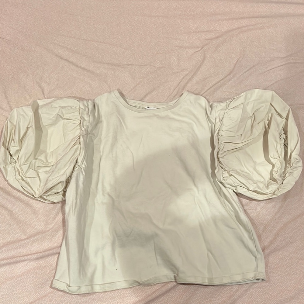 Zara white puffer sleeves size 13-14